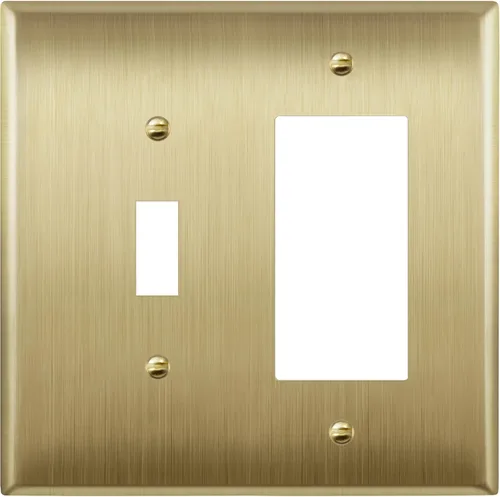 Vista 39 de ENERLITES - Placa de pared combinada para interruptor de palanca y enchufe decorativo, cubierta de acero inoxidable 201, resistente a la corrosión