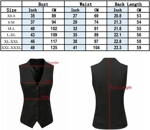 Vista 2 de Lilis Chaleco ajustado regular para mujer, traje de negocios, chaleco con botones