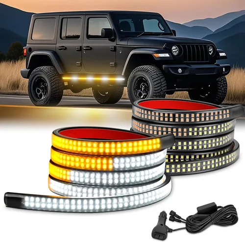 Vista 14 de Nilight 2 tiras de luces estroboscópicas de emergencia de 70 pulgadas, 1125 LED, luz ámbar flexible, intermitente, advertencia, precaución