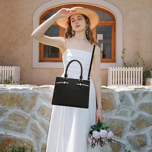 Vista 3 de Carteras para mujer, bolsos cruzados, bolsos para mujer, cartera de hombro de cuero PU, bolso satchel tote con asa superior