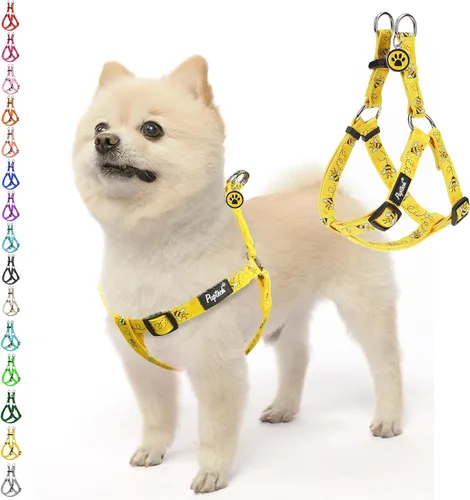 Vista 61 de Pupteck - Arnés para perros sin jalar, suave, ajustable, de nailon, talla básica, chaleco para cachorro, para caminar al aire libre con etiqueta