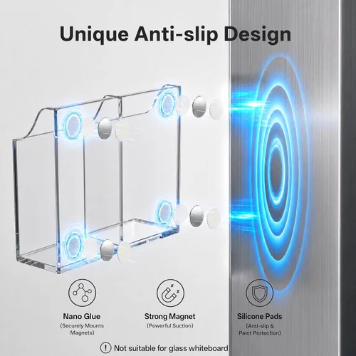 Vista 4 de HBlife Magnetic Dry Erase Marker Holder for Whiteboard Fridge Locker