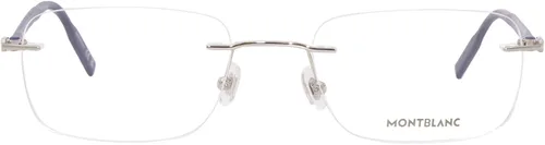 Vista 2 de Gafas de sol Montblanc MB 0221 O- 008 PlateadoAzul Transparente Plata Transparente Azul