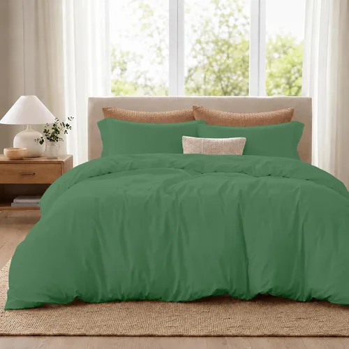 Vista 13 de ROYALE LINENS Funda de edredón negra tamaño individual – Fundas de edredón de 2 piezas – Cierre de cremallera – 1 funda de edredón individual de 68