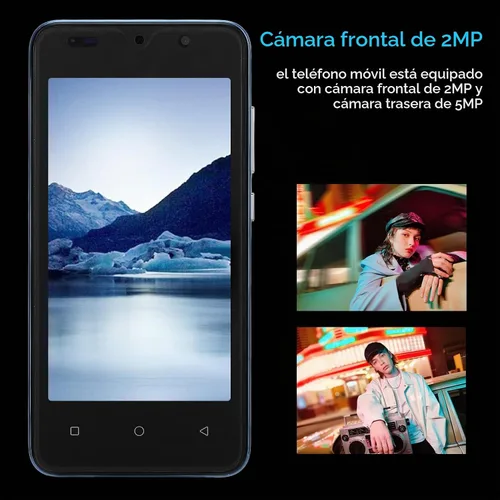 Vista 4 de Cuifati Teléfono inteligente desbloqueado, pantalla HD de teléfonos celulares de 4.66 pulgadas, teléfono inteligente Android desbloqueado de Azul