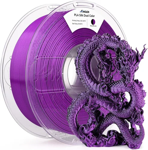 Vista 15 de AMOLEN Filamento PLA de Seda para Impresora 3D, Filamento PLA Kingfisher Rainbow Multicolor Brillante 1.75mm, Filamento de Impresión 3D PLA