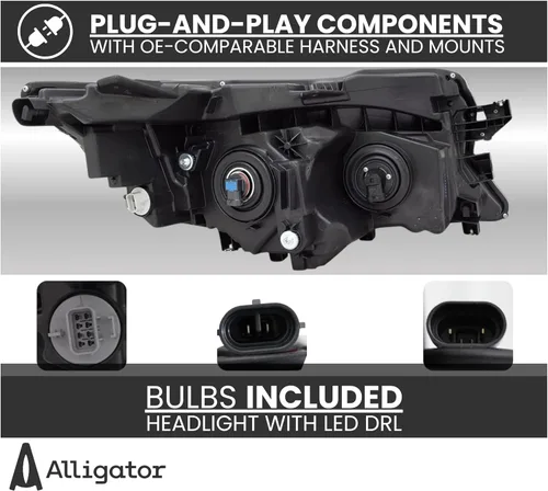 Vista 9 de Conjunto de faros delanteros compatible con Honda Pilot (2016-2018), Ridgeline (2017-2020) Faro halógeno certificado CAPA, izquierda/lado