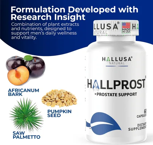 Vista 5 de Hallusa Natural Próstata Inflamada - Prostatitis - Pastillas para la próstata - HALLPROST 60 CAPSULAS