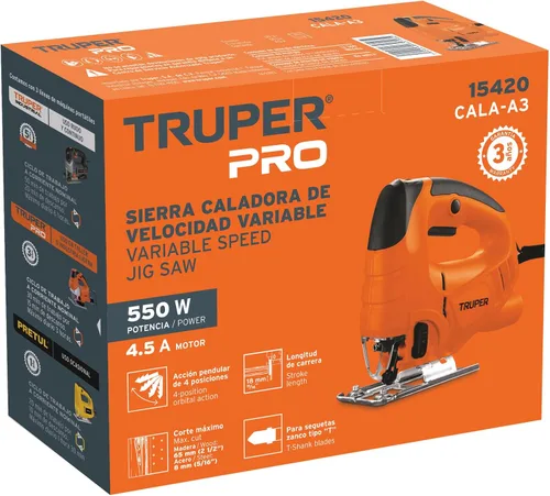 Vista 4 de TRUPER CALA-A3 - Sierra caladora de servicio medio de 550 W