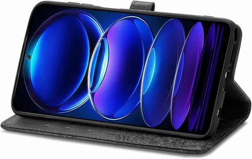 Vista 3 de Redmi Note 12 Pro 5G - Funda de piel tipo cartera con cierre magnético a prueba de golpes con ranuras para tarjetas y soporte para Redmi Note 12 Pro