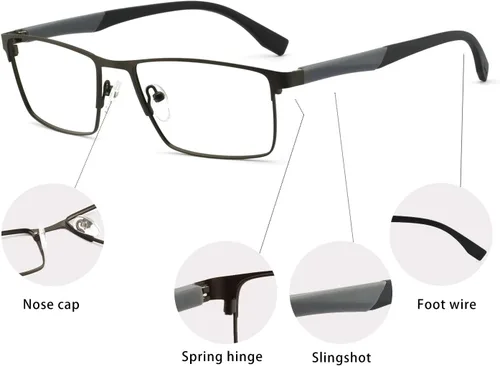Vista 5 de Occi Chiari - Gafas de metal para hombre con marco óptico transparente
