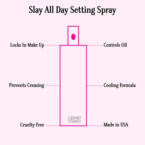 Vista 2 de Gerard Cosmetics Slay - Spray fijador de maquillaje para todo el día (aroma a chispas de chocolate menta), acabado mate con control de aceite, libre
