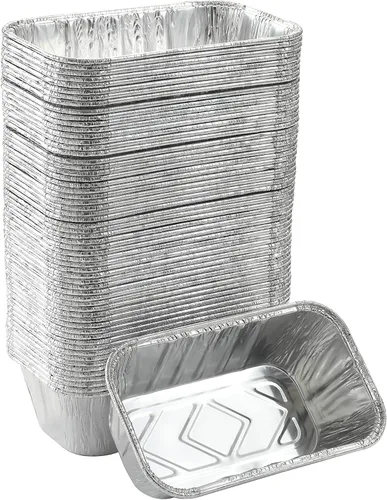 Vista 9 de Waytiffer (Paquete de 50) Mini Moldes para Pan de 1 Libra de Servicio Pesado Desechables de Papel de Aluminio Moldes para Pan Tamaño Estándar 6" X