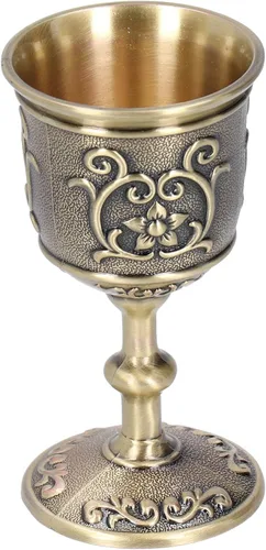 Vista 7 de Cáliz, cáliz de vino con copa de metal de sabor retro para suministros de fiesta (grande)