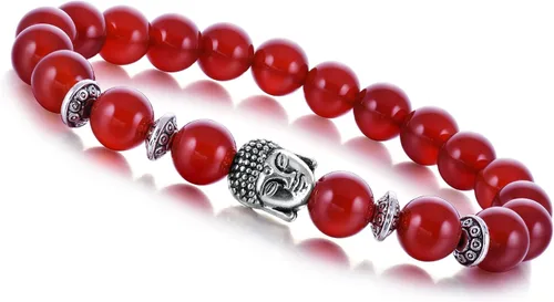 Vista 11 de Joya brazalete con gemas redondas de 8 mm, brazalete para los chacras, regalo de cumpleaños 4 pzas