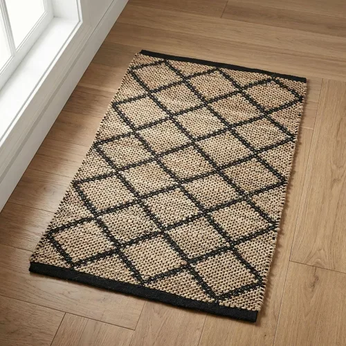 Vista 52 de RedEarth · Alfombra rectangular - 2'x3' de yute natural trenzada con respaldo antideslizante - Alfombra boho tejida a mano para dormitorio, cocina