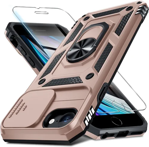 Vista 132 de Janmitta Funda para iPhone 8 Plus/7 Plus/6 Plus, Cubierta de Teléfono con Cubierta Deslizante Integrada para Lente de Cámara + Protector