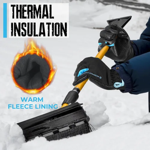 Vista 26 de HANDLANDY Guantes de trabajo aislados, guantes térmicos de invierno impermeables para hombres y mujeres