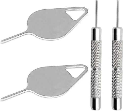 Vista 10 de Bandeja de herramientas de apertura de 4 unidades de tarjeta SIM, pasadores de expulsión de agujas, eyector compatible con todos los iPhone, Apple