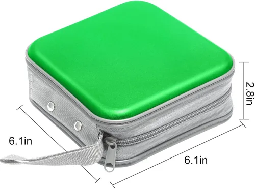 Vista 6 de Siveit Estuche para CD, Capacidad para 40 CD/DVD, Cartera Portadora de Estuches de Plástico Duro para Discos DVD, Carpeta de Almacenamiento