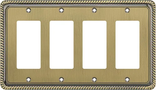 Vista 52 de Henne Bery Rope Edge - Placa decorativa de pared para interruptor (placa lisa, 2 unidades, bronce antiguo)