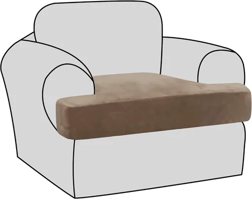 Vista 52 de H.VERSAILTEX Fundas de terciopelo elástico para silla con cojín en forma de T para sala de estar, funda de sofá, funda de asiento con cojín