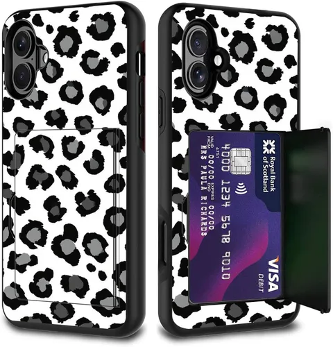 Vista 44 de Funda para tarjetas de crédito, doble capa híbrida a prueba de golpes, protección contra caídas con función atril para iPhone 17 de 6.3 pulgadas