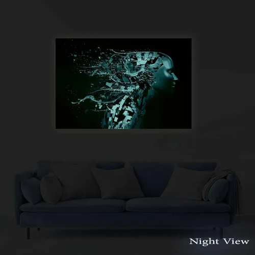 Vista 5 de Startonight Lienzo decorativo para pared, estatua de metal, impresión decorativa para sala de estar, decoración de pared enmarcada, obra de arte