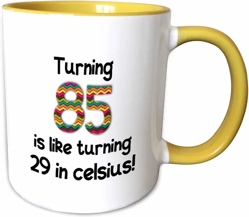 Vista 11 de 3dRose 85 is Like Turning 29 in Celsius-Humorous - Taza de dos tonos, 11 onzas, color negro