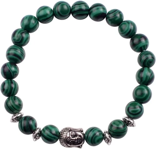 Vista 8 de Joya brazalete con gemas redondas de 8 mm, brazalete para los chacras, regalo de cumpleaños