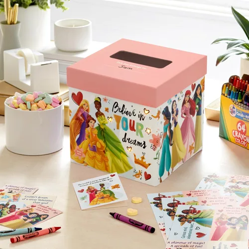 Vista 2 de Hallmark Disney Princess - Tarjetas de San Valentín para niños, intercambio de aula escolar y buzón con luz y sonido