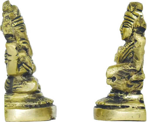 Vista 4 de Escultura espiritual de latón Lakshmi Ganesh Diwali Pooja, decoración india, estatua antigua de Lakshmi Ganpati para decoración y regalo del templo