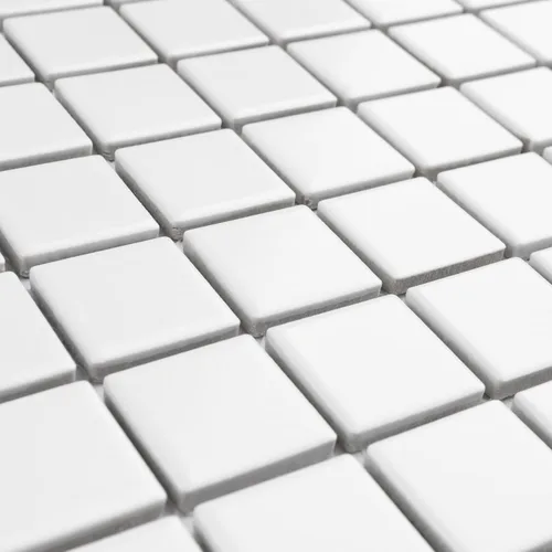 Vista 2 de Merola Tile Metro Square Matte White - Mosaico de porcelana (6 x 6 pulgadas)