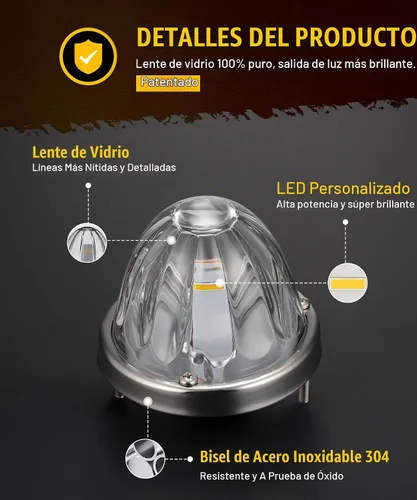 Vista 3 de Partsam 2 Piezas Luces de Cristal de Sandía [Patentadas] Luz de Lente Transparente LED Morado Claro Luces Marcadoras Laterales de Separación