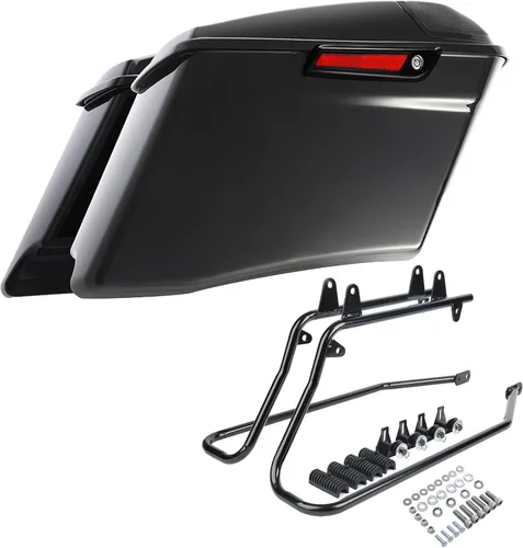 Vista 41 de Kit de soporte de conversión para alforjas extendidas de 4" TCMT, compatible con Harley Heritage Softail Fatboy FLSTF Breakout 1984-2017, negro