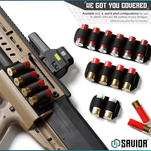 Vista 5 de Savior Equipment Tactical Shotgun Shell Card Bullet Holder for 12 Gauge Ammo, Shotgun Ammo Carrier for 2-6 Round Side Loader