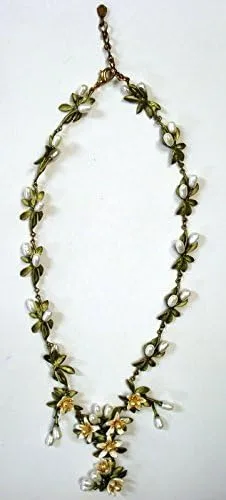 Vista 4 de Michael Michaud - Collar de perlas Orange Blossom para estaciones de plata