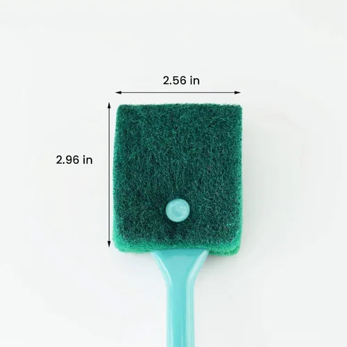 Vista 7 de 3 cepillos de limpieza de algas de acuario AOODOOM de doble cara con mango antideslizante, limpiador de esponja para acuarios de vidrio y cocina
