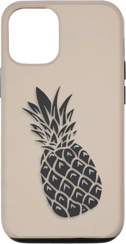 Vista 28 de Black Dark grey Pineapple on Tan beige for Pineapple lovers Case for iPhone 16
