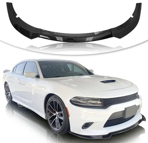 Vista 11 de Labio de Parachoques Delantero Compatible con Dodge Charger SRT GT-V 2015-2023 Estilo ABS Negro Brillante Divisor Delantero Protector Inferior AMPP