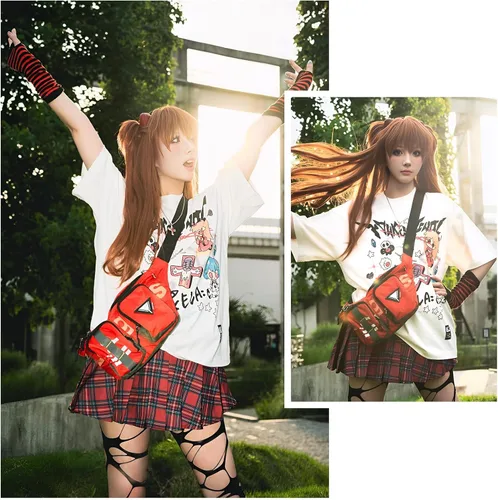 Vista 4 de Evangelion - Cangurera cruzada - Riñonera para cinturón, bolsas de hombro para el pecho