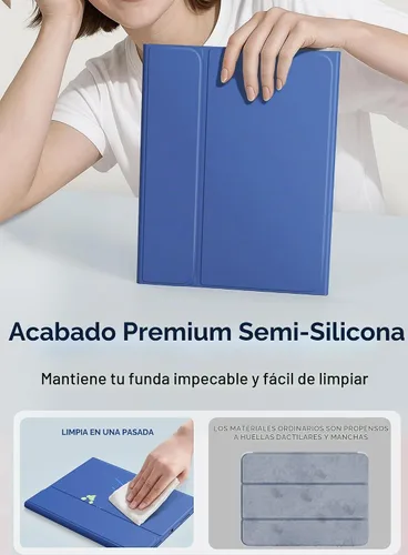 Vista 3 de CHESONA Funda compatible con iPad de 11ª (A16)/10ª generación con teclado Azul