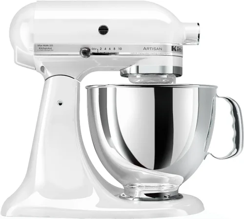 Vista 19 de KitchenAid KSM150PSCV Artisan Series Batidora de pie de 5 cuartos con escudo vertedor - Caviar