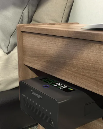 Vista 7 de Caja fuerte para pistola deslizante para mesita de noche, cajón seguro para pistolas, huellas dactilares biométricas, teclado y llave, pantalla LCD