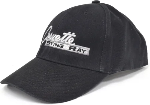 Vista 3 de Gorro de Corvette C2Sting Ray bordado Script Negro