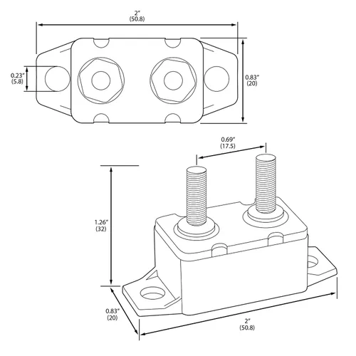 Vista 6 de Disyuntor de reinicio automático de 12 V - 24 V de 5 amperios con perno de cubierta para automóviles, marina, remolques (5A, 1 paquete)