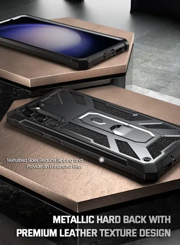 Vista 4 de Poetic Spartan - Funda para Galaxy S23+ Plus 5G de 6.7 pulgadas, identificación de huellas dactilares, funda resistente a prueba de golpes, soporte