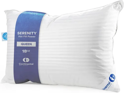 Vista 22 de Continental Bedding Almohada de Plumón de Ganso Serenity Plumón Blanco Húngaro 700 Fill Power Funda de Algodón Damasco 400TC Fabricado