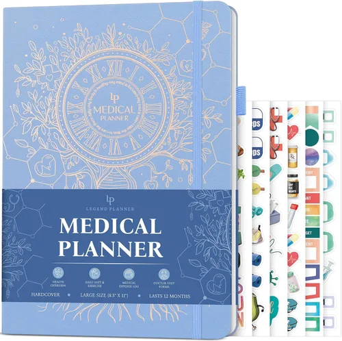 Vista 9 de Legend Medical Planner - Planificador Médico de 12 Meses, Diario Rastreador de Salud para Seguir Comidas, Síntomas, Presión Arterial, Resultados