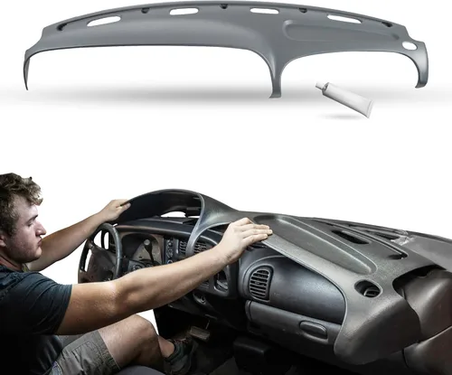 Vista 10 de DASHSKIN Tapa moldeada para salpicadero compatible con Dodge Ram 1500 1998 1999 2000 2001 (98-02 Ram 2500 y 3500) en negro universal, fabricado